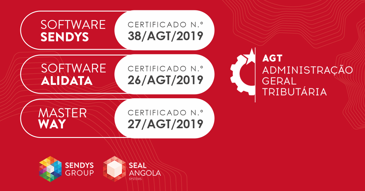 Softwares SENDYS, ALIDATA e MASTERWAY  já estão certificados